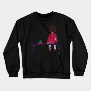 Girl sitting on Bench Crewneck Sweatshirt